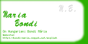 maria bondi business card